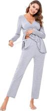 Litherday Nursing Pyjamas Art.32699 Light Grey пижама для беременных / кормления