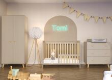 La Bebe™ Bedding Wood Set Tomi Art.43657 White Комплект детской мебели  кровать + комод