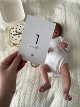 La bebe™ 12 Baby Monthly Cards Art. 44306, 12 карточек для фотосессий младенца – по месяцам, лучший подарок для новорожденного