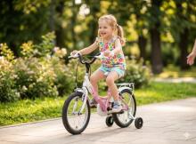 Esperia Kids Bike Panda White/Green 14' Art.9770 Vaikiškas dviratis su pripučiamais ratais ir plieniniu rėmu
