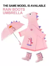 Kids Soft Raincoat Dino Art.63708 Pink  Vaikiškas lietpaltis