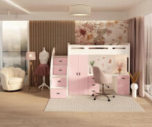 AJK Zuzia Plus Art.65548 Pink Vaikiškas modulinis baldų komplektas