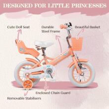 Glerc Kids Bike Wheels Collas 14'  Art.72708 Peach  Vaikų dviratis su dviračiu