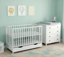 Elf Bed Arco Art.73262 White Medinė kūdikio lovelė 120x60 cm