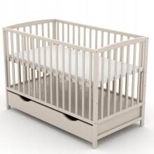 Elf Bed Arco Drawer Art.73281 White Wooden baby crib with a storage drawer (120x60 cm)