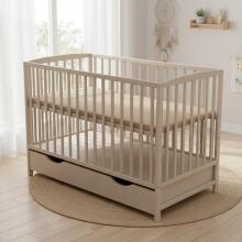 Elf Bed Arco Drawer Art.74235 Natural  Wooden baby crib with a storage drawer (120x60 cm)