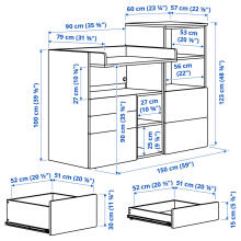 Made in Sweden Platsa/Smastad Art.995.832.30 пеленальный стол 150x79x123 cм