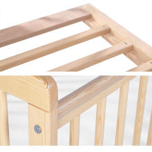La Bebe™ Kids Wood Cot  Tomi 7 Art.92461 Natural Vaikiška medinė lovelė 120x60 cm
