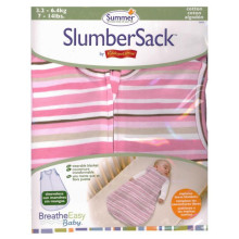 Summer Infant Breath Easy 70904 Slumber Sack - Cotton Candy - L (5-10kg) - Kokvilnas guļammaisiņš