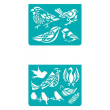 Djeco Small Stencils Birds Art. DJ09740 Trafarets (2 gab.)