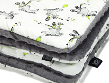 La Millou By Mommy Draws Art. 83523 Preschooler's Blanket Funny Bunny Grey Высококачественное детское двустороннее одеяло (110x140 см)